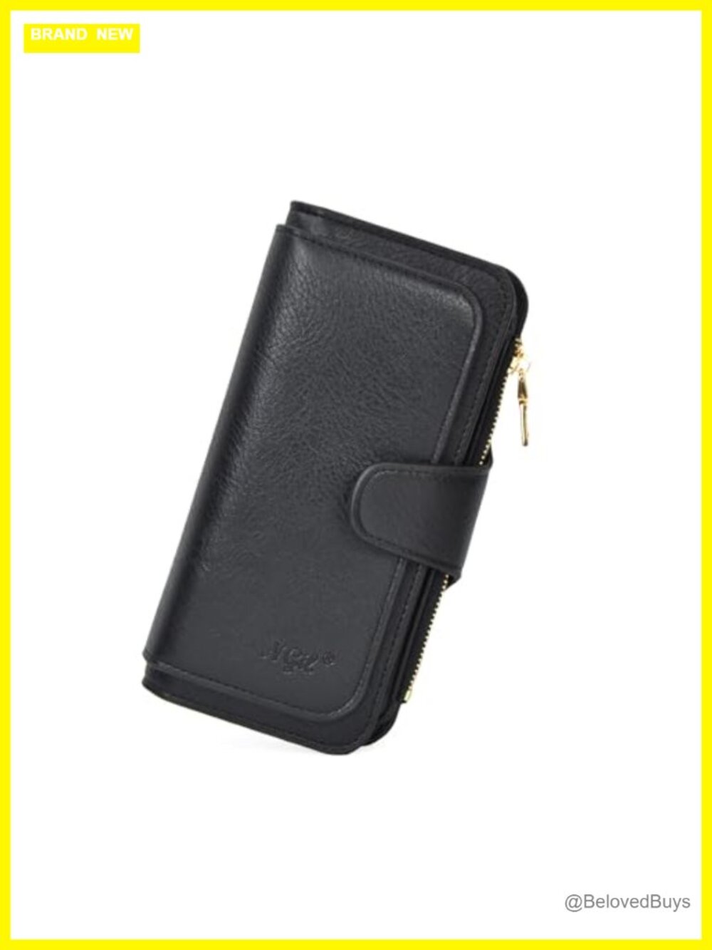 Faux Leather Trifold Wallet Card Organizer with 14 Card Slots